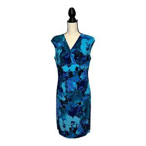 American Living Blue Floral Midi Dress